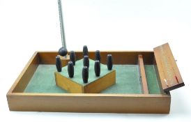 A vintage tabletop set of bar skittles,