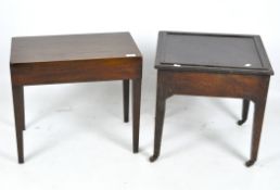 A Victorian mahogany chamber pot stand and a mahogany side table,