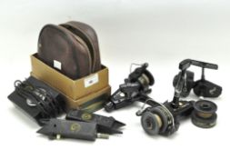 A selection of camera and fishing equipment,