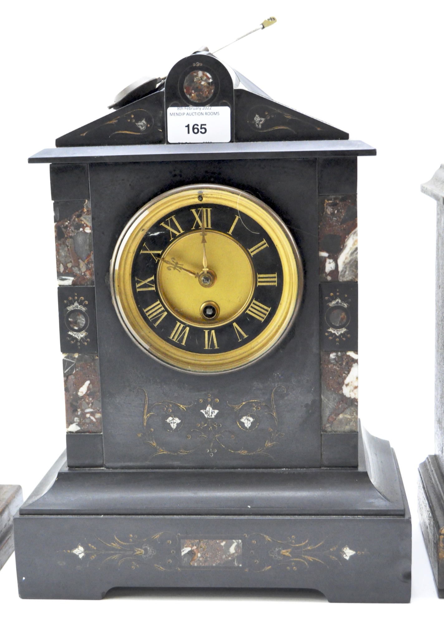 A group of three vintage mantle clocks, - Image 3 of 4