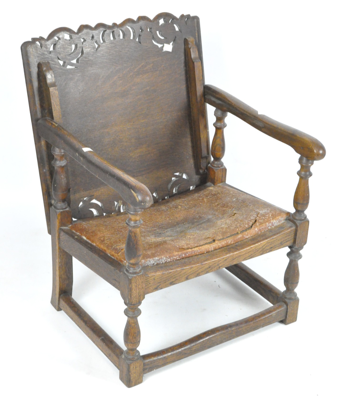 A late 19th century oak metamorphic chair,
