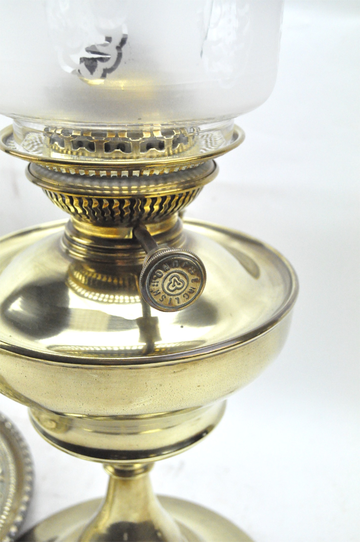 Brass oil lamp and a brass charger - Image 2 of 3