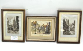Two Charles Bird signed etchings and a W.H Bartlett print,