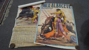 Two original vintage bullfighting advertising posters,