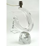 A 1960's French Daum glass table lamp base,