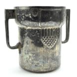 A silver plated ice bucket,