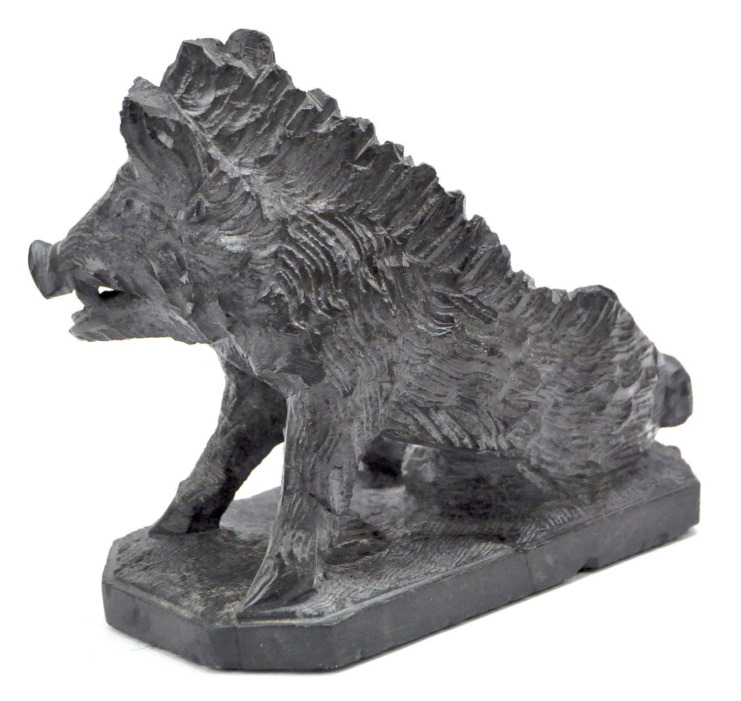 A vintage stone sculpture modelled as a wild boar, - Image 2 of 3