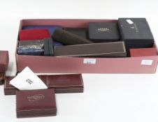 A quantity of assorted vintage watch and jewellery boxes, including brands such as Longines,