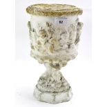 An unusual late 19th century plaster urn vase,