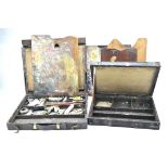 A collection of vintage artist's materials,