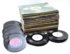Collection of 1970s vinyl LP records and singles, LPs including Deep Purple, Thin Lizzy,