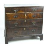 A Victorian mahogany chest of drawers, comprising two short over three long drawers,