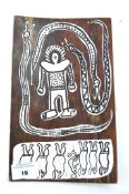 An Aboriginal plaque and two necklaces,