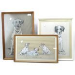 Three pastel sketches by Sheila Excell,