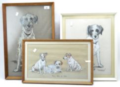 Three pastel sketches by Sheila Excell,