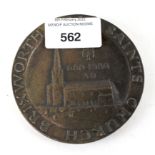 A commemorative Brixworth all saints church bronze plaque, 680-1980 AD,