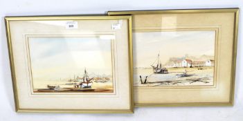 A pair of contemporary watercolours,
