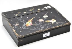 An early 20th century Japanese lacquered writing slope,