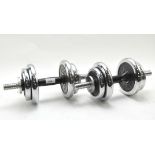 Two sets of Gold's Gym dumbbell weights,