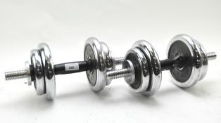 Two sets of Gold's Gym dumbbell weights,