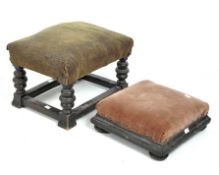Two 19th century footstools,