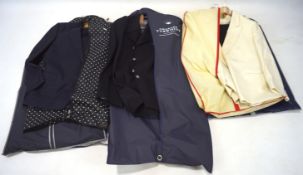 A collection of mens suits and shirts, in grey, blue and white, from James Barry,