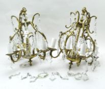 A pair of 20th century four-branch chandeliers,