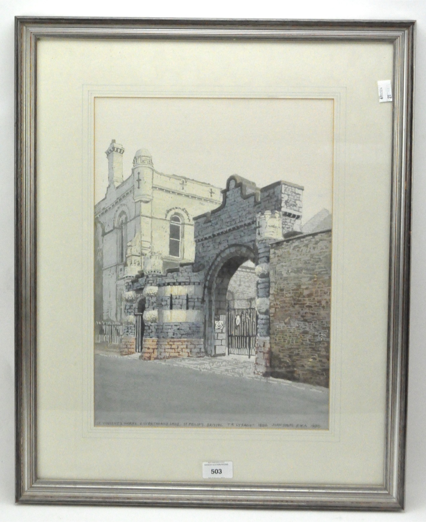 John Stops, watercolour, 'St. Vincents Works, Bristol', signed and dated 1990 lower right,