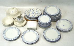 A collection of contemporary ceramics, mostly plates including pieces by Barton, Bristol Blue,