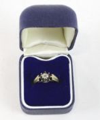 A vintage 9ct gold and sapphire ladies dress ring,