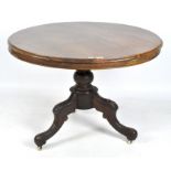 A Victorian mahogany tilt top round table,