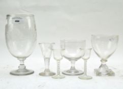 A collection of 19th and 20th century glasses to include liqueur glasses,