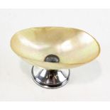 An Edwardian silver and mother of pearl salt cellar,