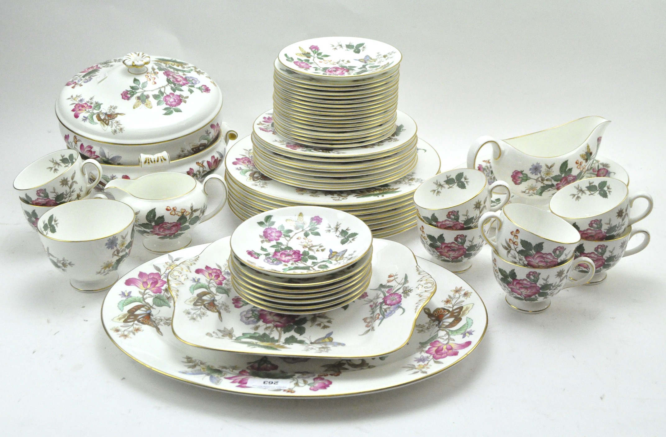 An extensive Wedgwood part tea and dinner service, in the 'Charnwood' pattern, including plates,