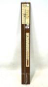 A Selon Torricelli stick barometer, on a wood mount,