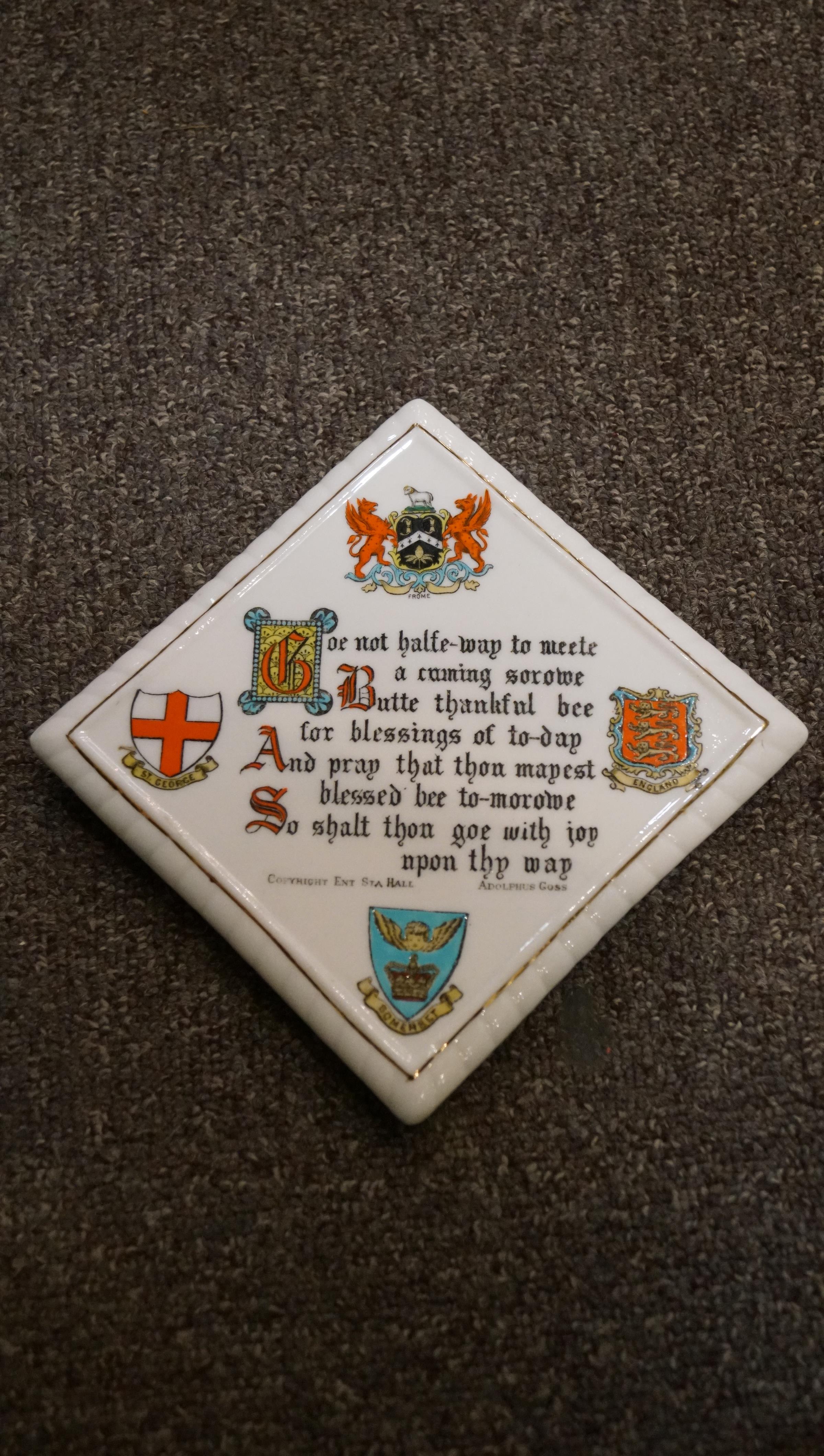 Two items of Wade ceramics, one an ash tray with a central pillar bearing the Cheltenham crest, - Image 3 of 3
