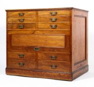 A Victorian mahogany plan chest,