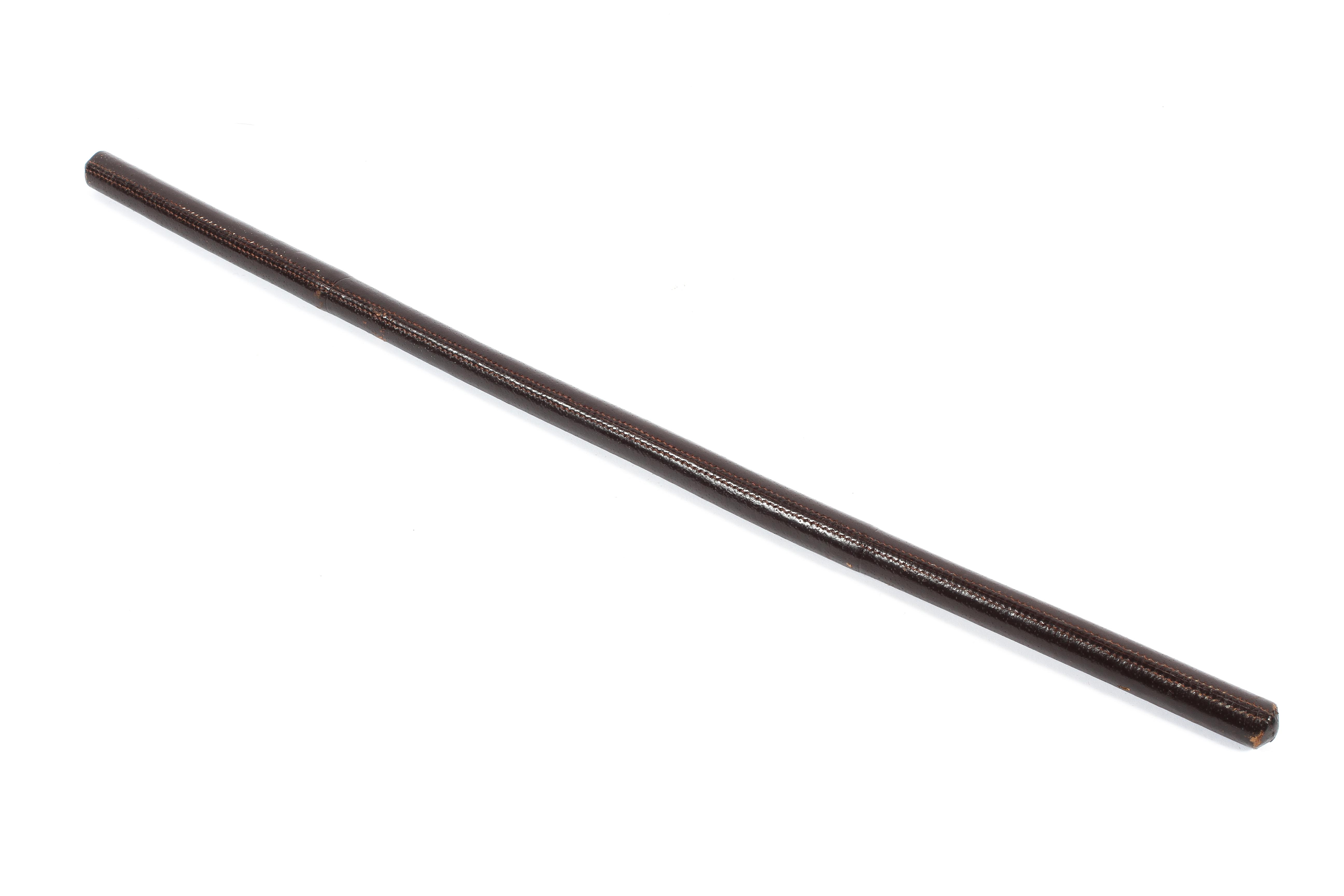 An early 20th century leather covered swagger stick,