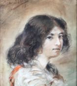 A Continental School, Late 19th Century, pastel portrait of a woman,