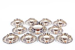 A Staffordshire imari patttern part tea-service, late 19th century,