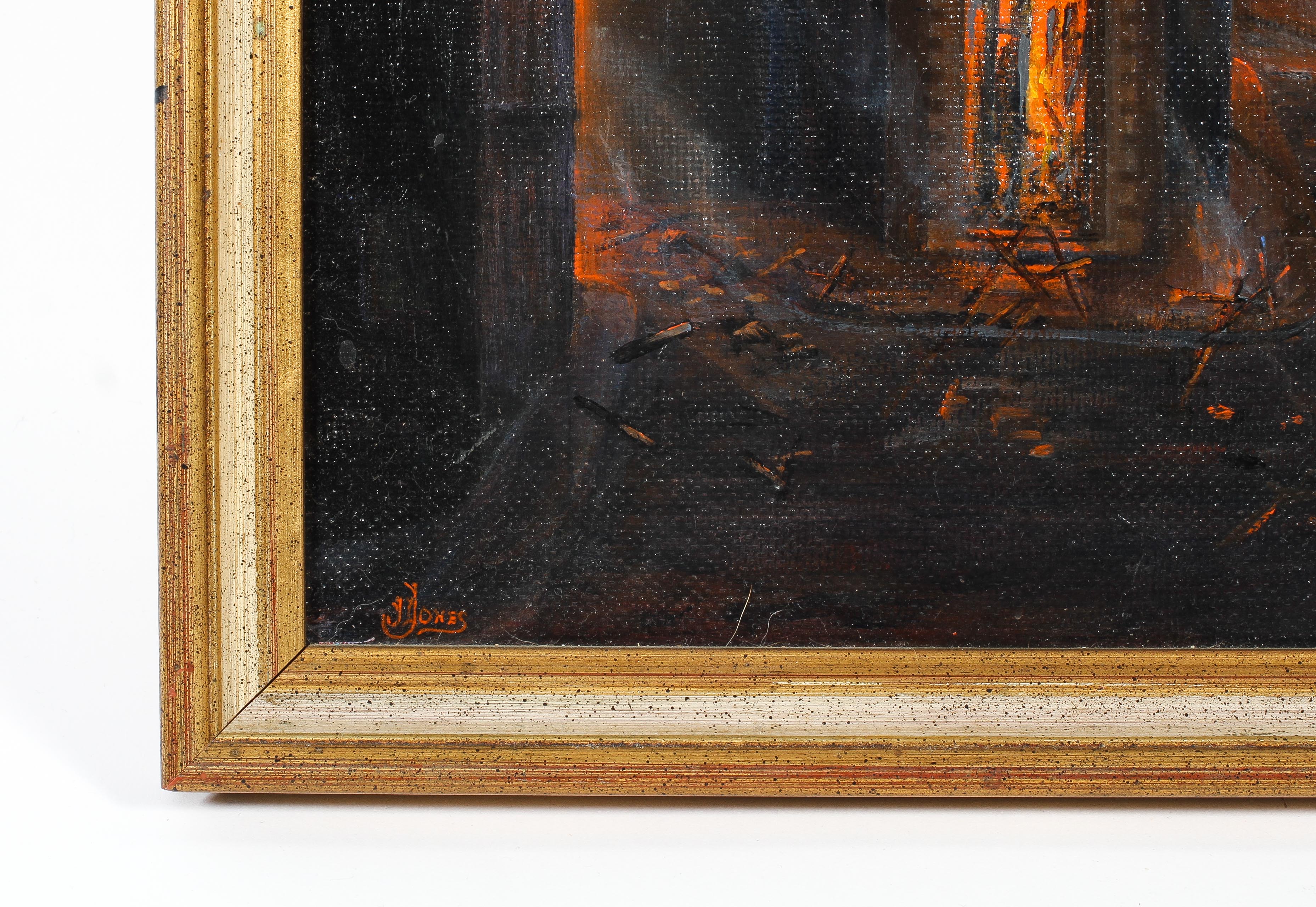 Two Acrylic on board paintings of the Bath Blitz April 1942 depicting St James Church Henry Street - Image 8 of 9