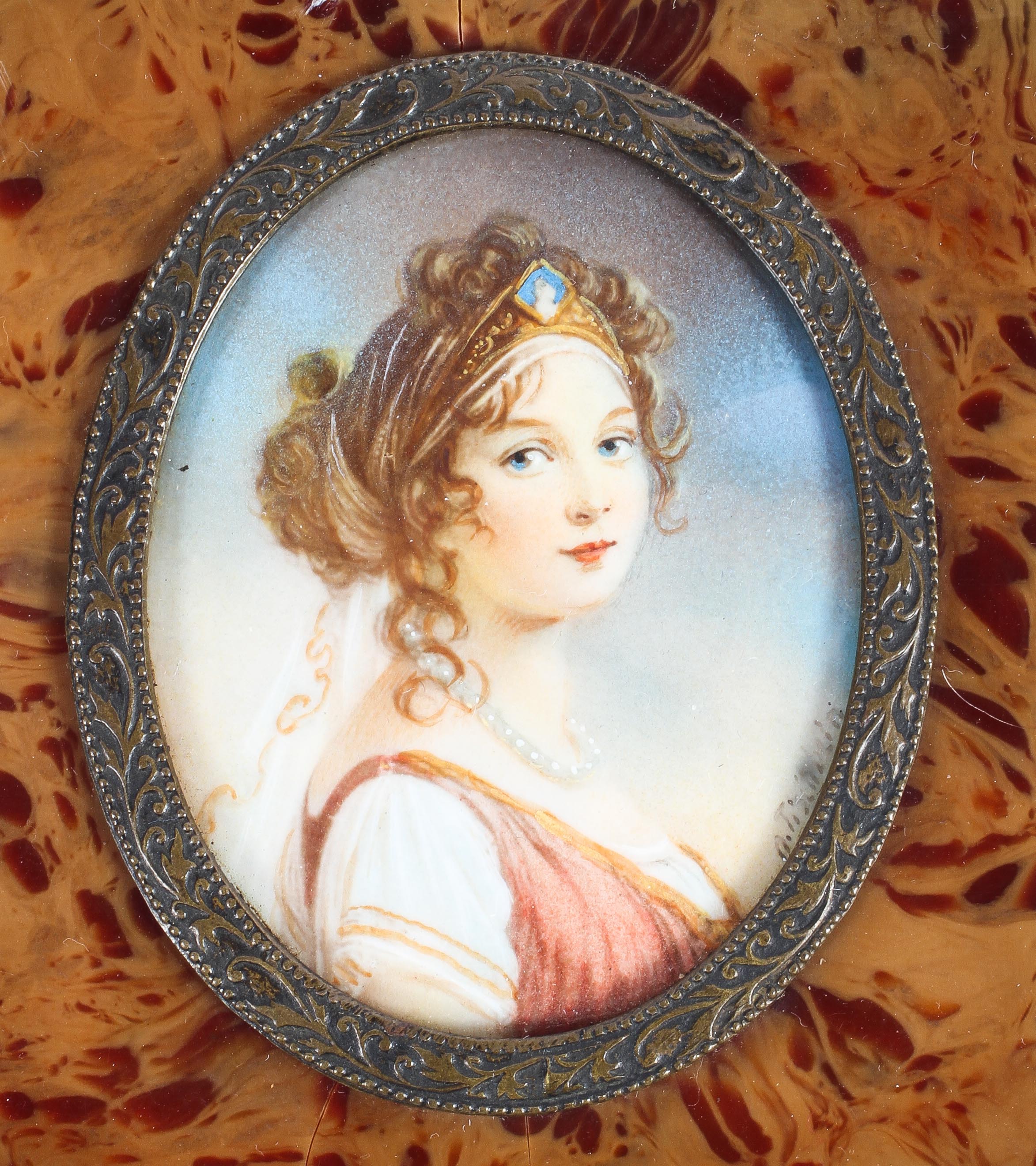 N Tischbein, (19th century, German School), portrait miniature of lady, watercolour on ivory, - Image 2 of 3