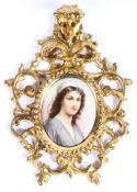 A Berlin-style oval porcelain plaque of Ruth, late 19th century,