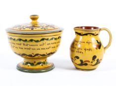 Two Aller Vale pottery motto wares, 20th century, impressed marks,