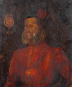 Oil on wooden panel of a Robert Dudley, 1st Earl of Leceister,