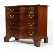 A modern Georgian style serpentine mahogany chest of drawers by And So to Bed,