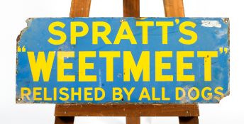 A vintage Spratt's 'Weetmeet' enamelled sign,
