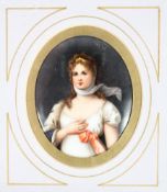 A Continental porcelain oval plaque of Queen Louise of Prussia, 19th century,