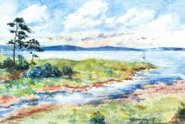 J Carrich Jnr (Early 20th century School), Estuary and Seascape, watercolour, signed and dated 1902,