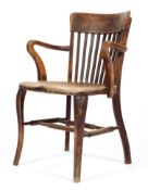 Early 20th century beech framed captain's chair